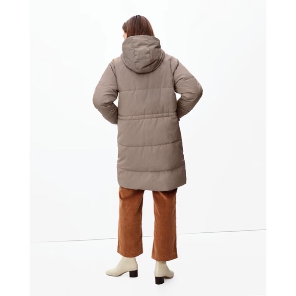 Everlane The ReNew Long Puffer Burnt Sugar Taupe Size Small - Picture 4 of 16